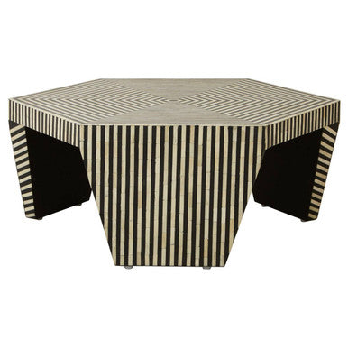 Fusion Striped Bone Inlay Coffee Table