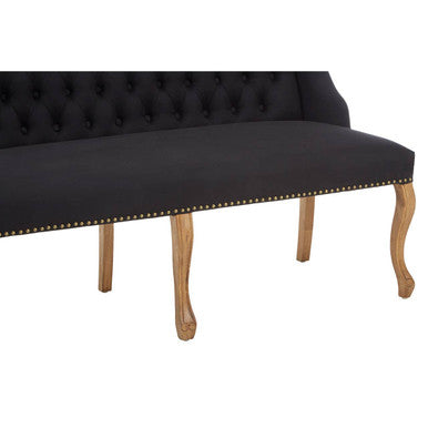 2 Seater Black Bench Sofa, Harrison