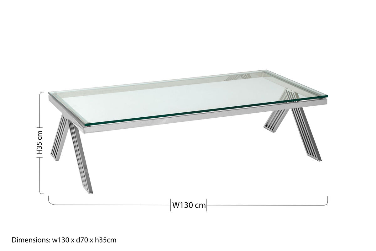 Piermount Clear Glass Coffee Table