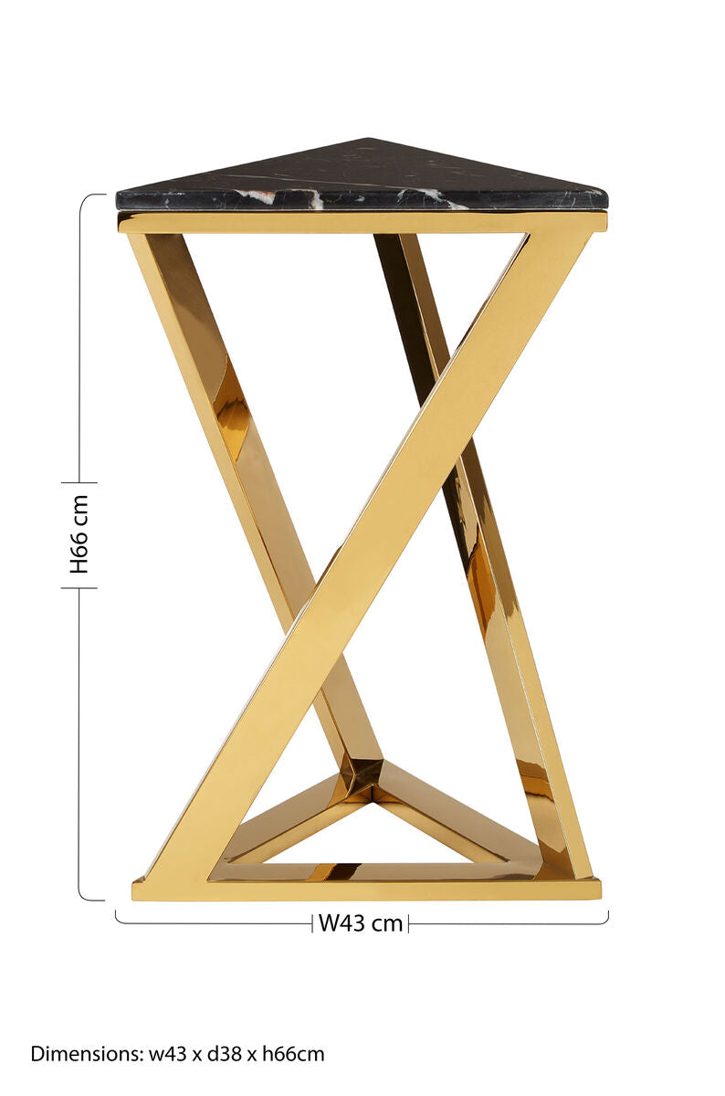 Piermount Black And Gold End Table