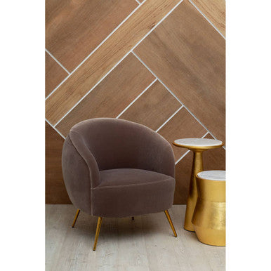 Manhattan Mink Velvet Curved Accent Chair