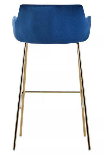 Tamzin Blue Velvet Low Back Bar Chair