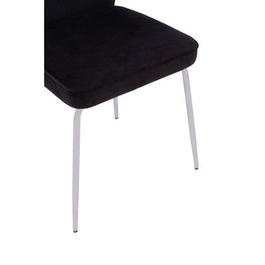 Tamzin Curved Black Chrome Finish Dining Chair