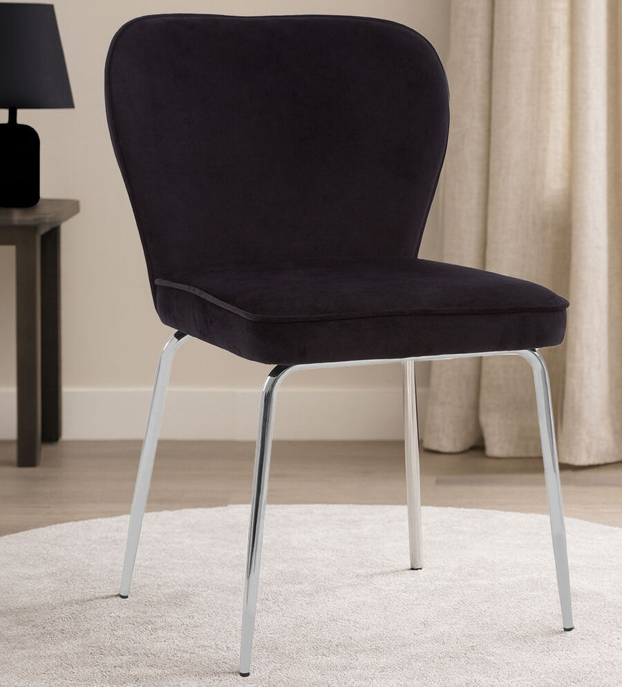 Tamzin Curved Black Chrome Finish Dining Chair
