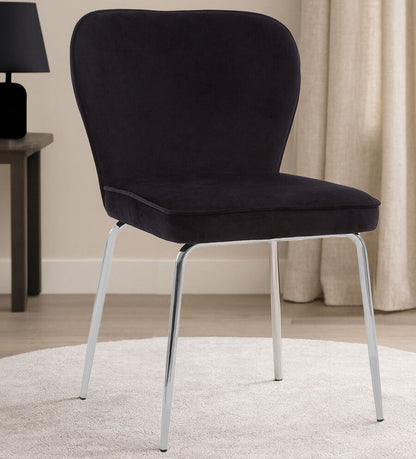 Tamzin Curved Black Chrome Finish Dining Chair