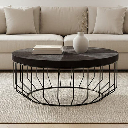 Kensington Townhouse Hair On Hide Top Round Coffee Table