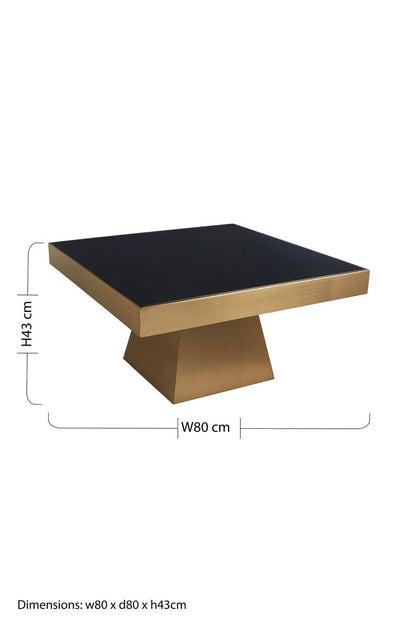 Carlox Square Gold Finish Coffee Table