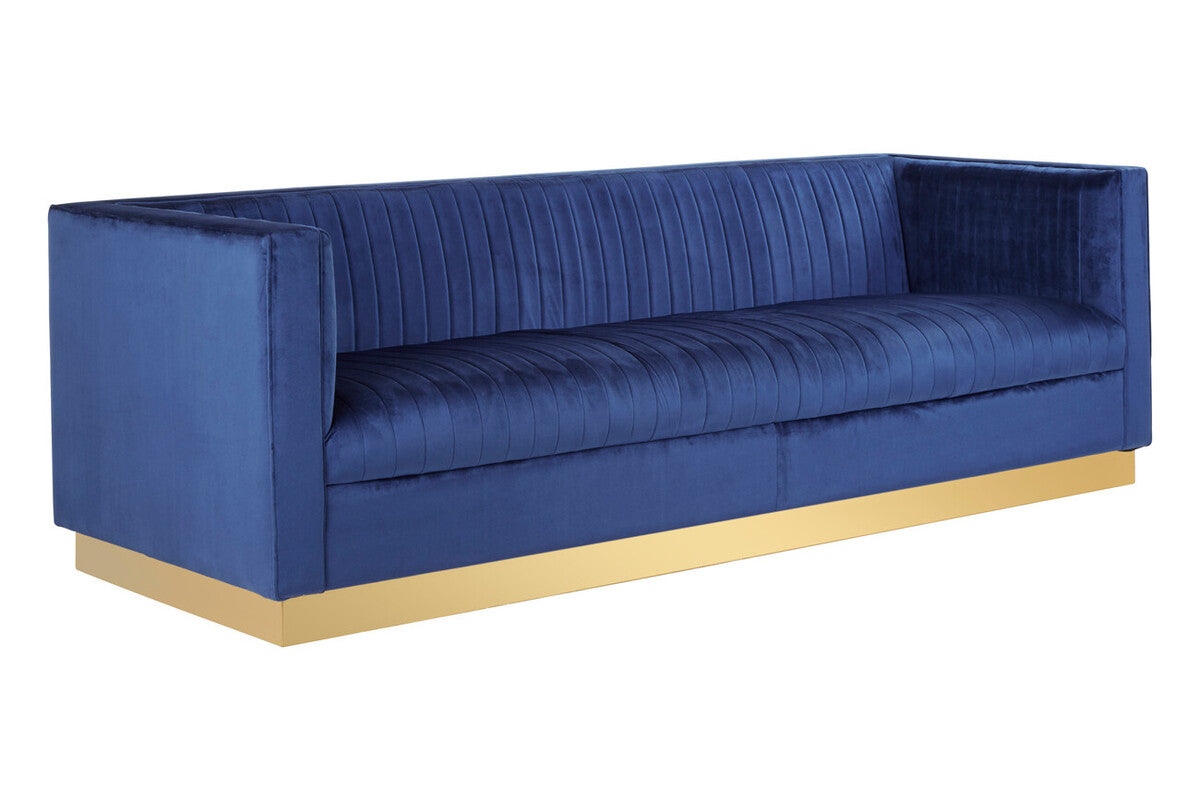 3 Seater Deep Blue Sofa, Opal