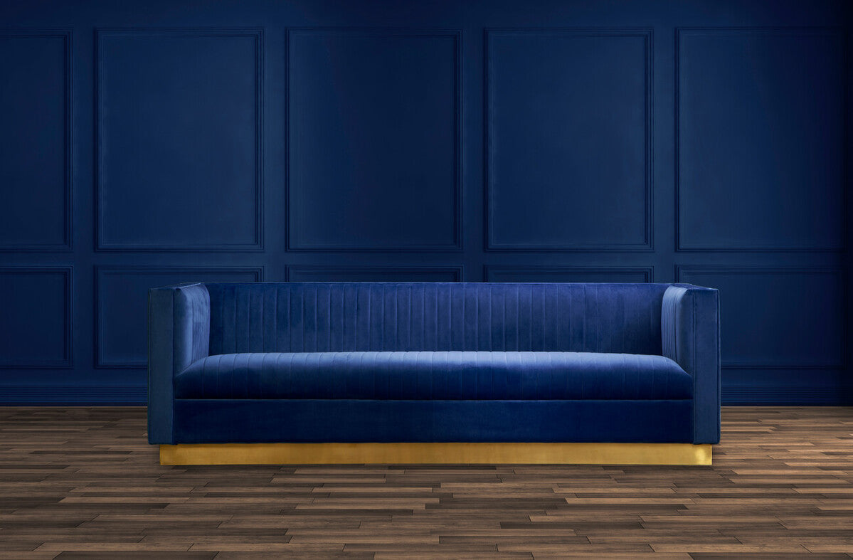 3 Seater Deep Blue Sofa, Opal