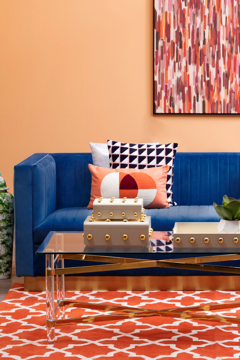 3 Seater Deep Blue Sofa, Opal