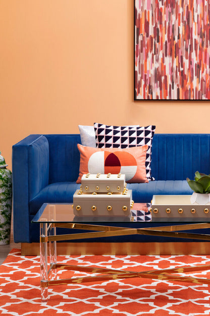 3 Seater Deep Blue Sofa, Opal