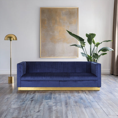 3 Seater Deep Blue Sofa, Opal