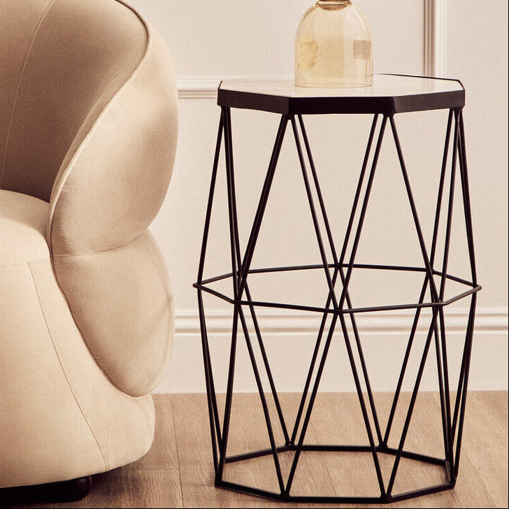 Shalimar Octagonal Black Finish Side Table