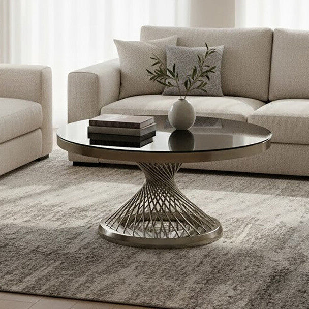 Anzio Coffee Table with Silver Base