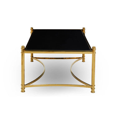 Ackley Gold Coffee Table with Black Glass