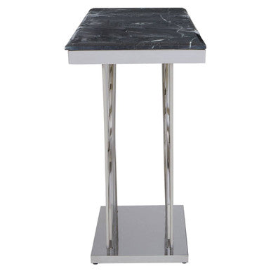 Arenza Black Marble And Silver Console Table