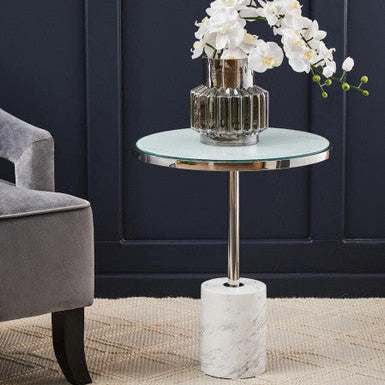 Oria Silver Frame End Table
