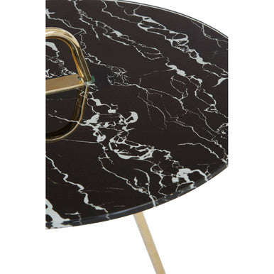 Oria Black Marble Effect Top End Table