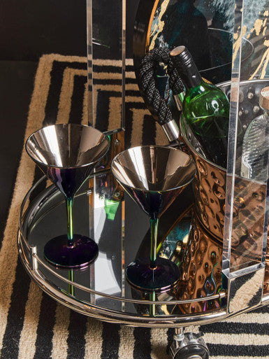 Oria Oval Mirrored Trolley