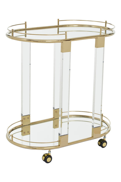 Oria Drinks Trolley With Warm Gold Metallic Frame