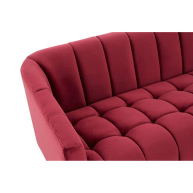 3 Seater Wine Velvet Sofa, Bella