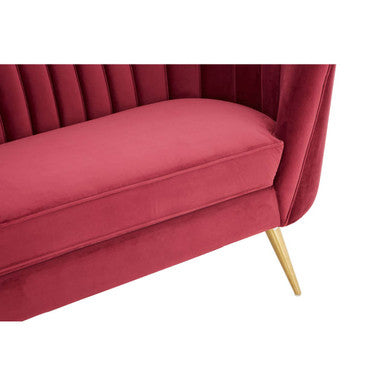3 Seater Wine Velvet Sofa, Binky