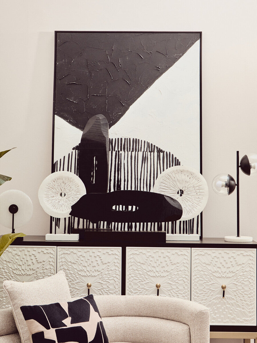 Dumas Black and White Four Door Sideboard