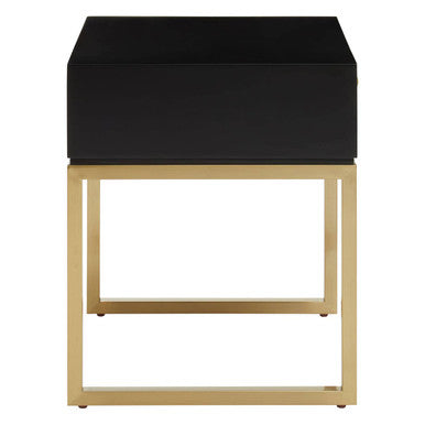 Dumas Black and White One Drawer Side Table