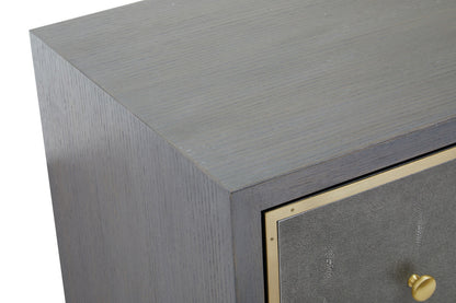 Deskey Grey Shagreen Effect Four Drawer Console Table