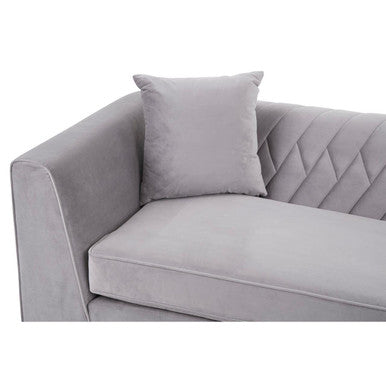 3 Seater Grey Velvet Sofa, Rashika
