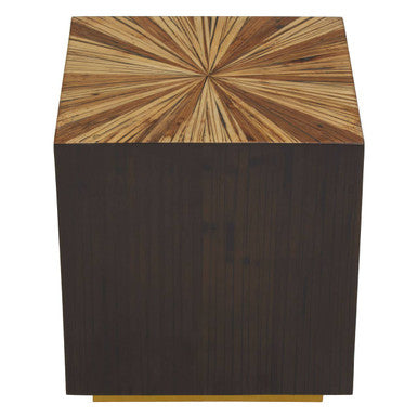 Gabelle Ebony Bamboo Square Side Table