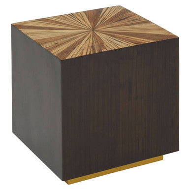 Gabelle Ebony Bamboo Square Side Table
