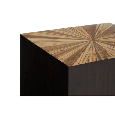 Gabelle Ebony Bamboo Square Side Table