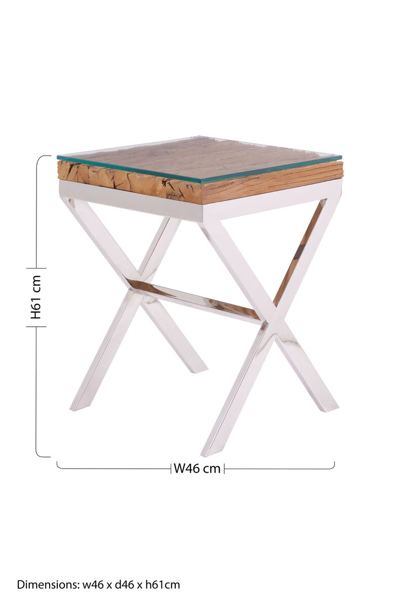 Kerala Natural Sal Wood Side Table