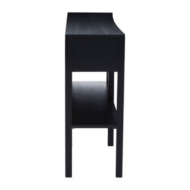 Corso Black Console Table with Rattan Drawers