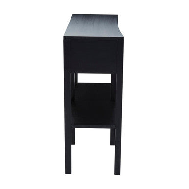 Corso Black Console Table with Rattan Drawers