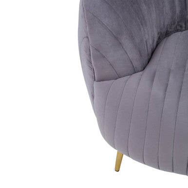 Florina Grey Velvet Chair With Gold Legs