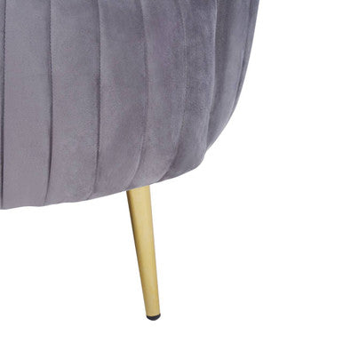 Florina Grey Velvet Chair With Gold Legs