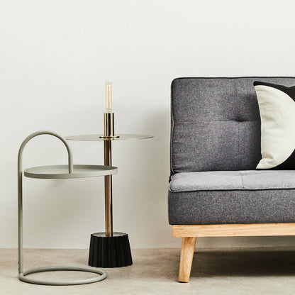 Corra Gold Side Table With Black Base