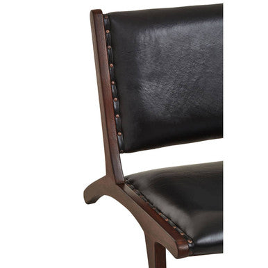 Inca Genuine Black Leather Lounge Chair