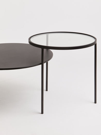 Trento Coffee Table With Glass And Metal Tops