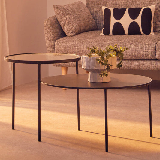 Trento Coffee Table With Glass And Metal Tops