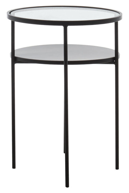 Trento End Table With Glass And Metal Tops