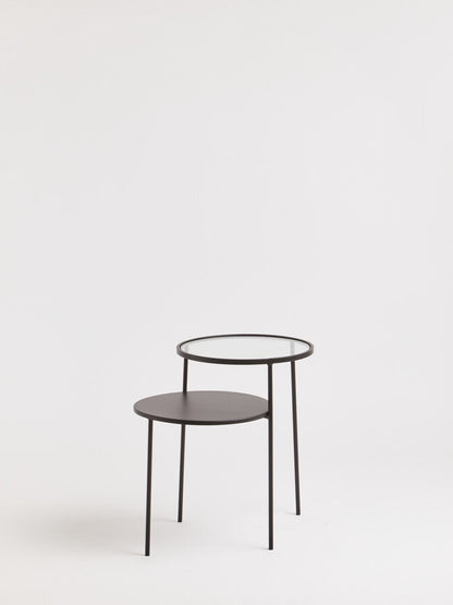 Trento End Table With Glass And Metal Tops