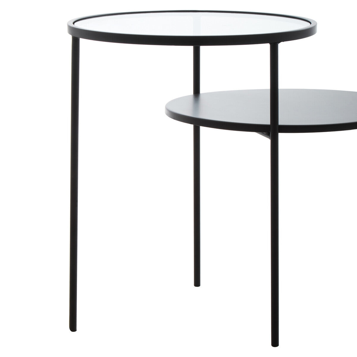 Trento End Table With Glass And Metal Tops
