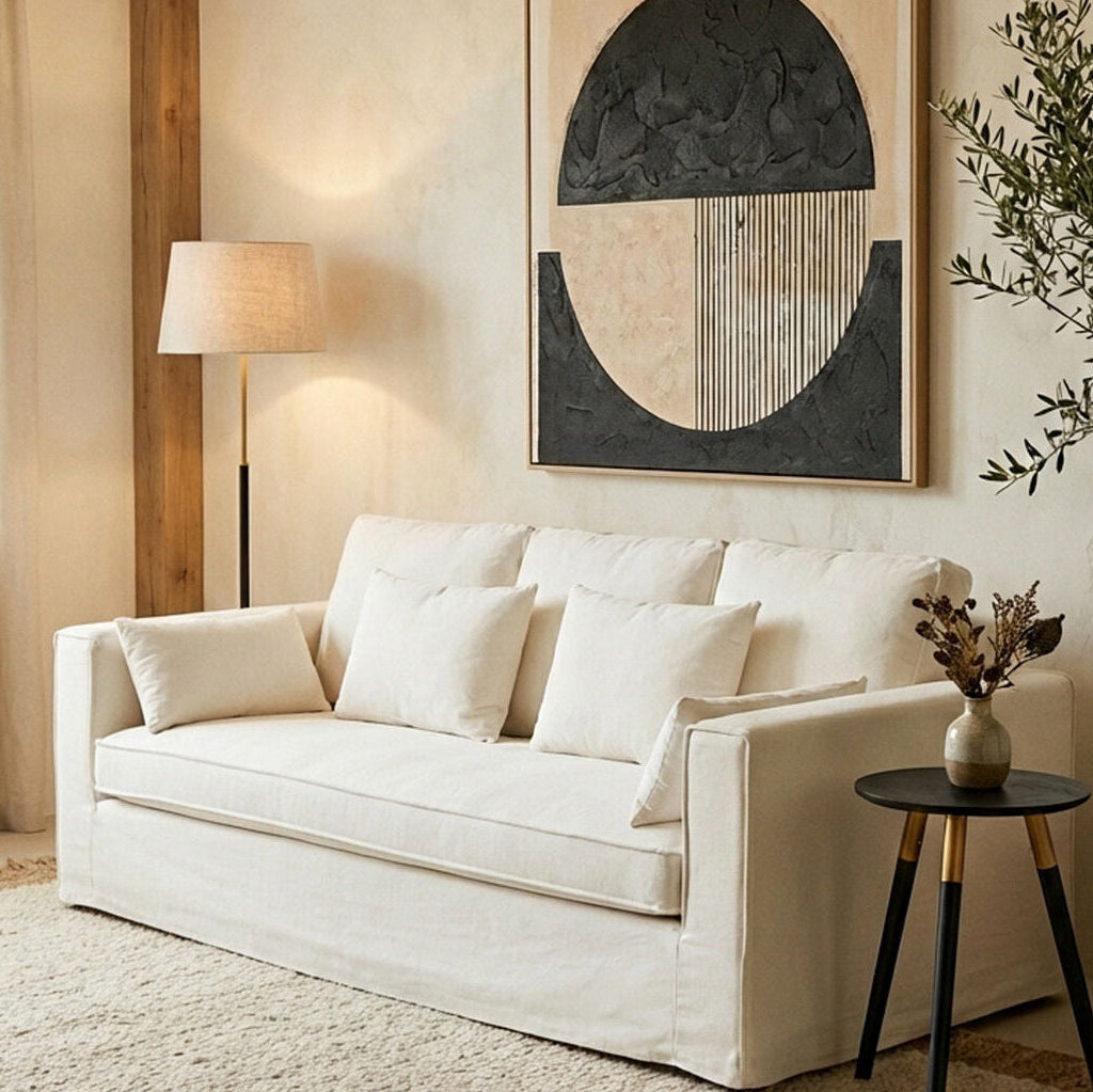 3 Seater Cream Sofa, Menton