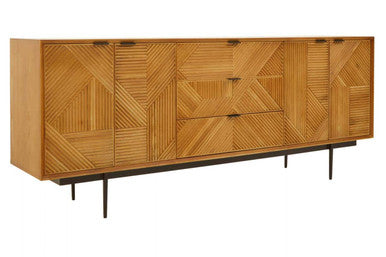Jakara Natural Finish Sideboard with 4 Doors and  3 Drawers