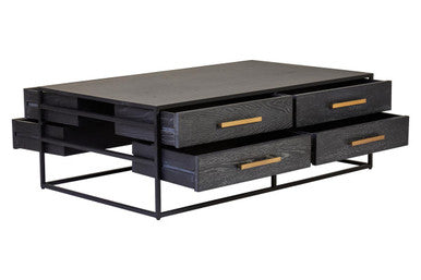 Judd Black Finish 4 Drawer Coffee Table