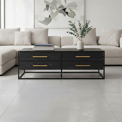 Judd Black Finish 4 Drawer Coffee Table