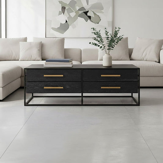 Judd Black Finish 4 Drawer Coffee Table